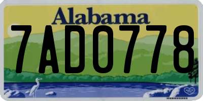 AL license plate 7AD0778
