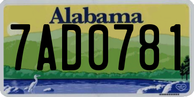 AL license plate 7AD0781