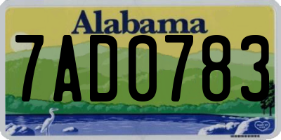 AL license plate 7AD0783