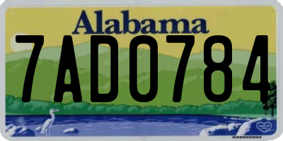 AL license plate 7AD0784