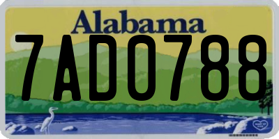 AL license plate 7AD0788