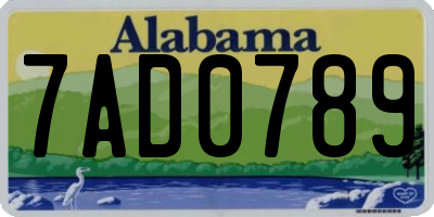 AL license plate 7AD0789