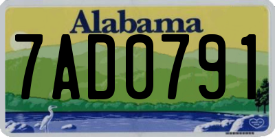 AL license plate 7AD0791