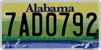 AL license plate 7AD0792