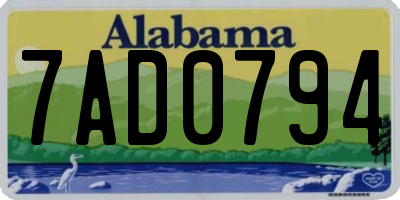 AL license plate 7AD0794