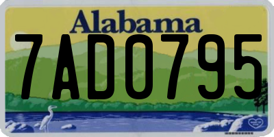 AL license plate 7AD0795