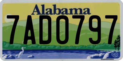 AL license plate 7AD0797