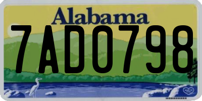 AL license plate 7AD0798