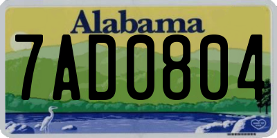 AL license plate 7AD0804