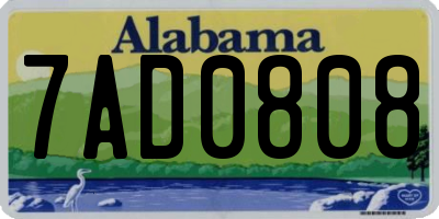 AL license plate 7AD0808