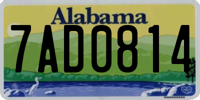 AL license plate 7AD0814