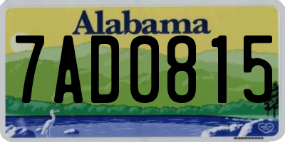 AL license plate 7AD0815