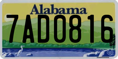 AL license plate 7AD0816