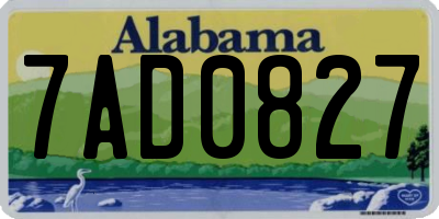 AL license plate 7AD0827