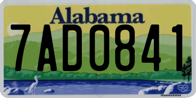AL license plate 7AD0841
