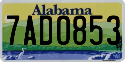 AL license plate 7AD0853