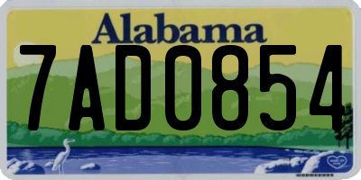 AL license plate 7AD0854