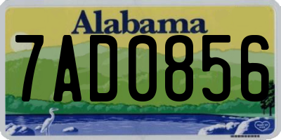 AL license plate 7AD0856