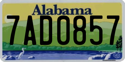 AL license plate 7AD0857