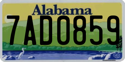AL license plate 7AD0859