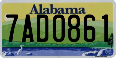 AL license plate 7AD0861