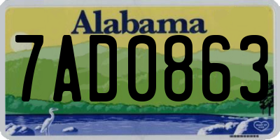AL license plate 7AD0863