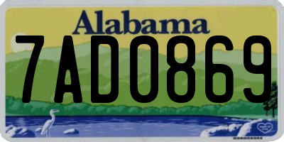 AL license plate 7AD0869