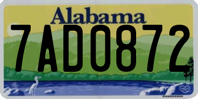 AL license plate 7AD0872
