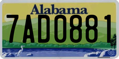 AL license plate 7AD0881