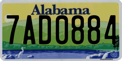 AL license plate 7AD0884