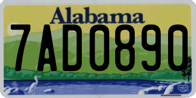 AL license plate 7AD0890