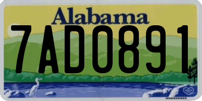 AL license plate 7AD0891