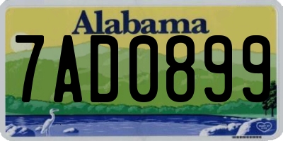 AL license plate 7AD0899