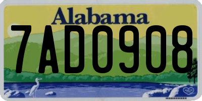 AL license plate 7AD0908