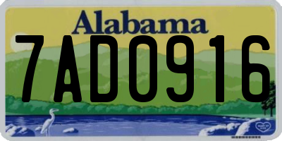 AL license plate 7AD0916