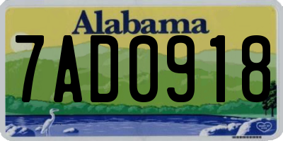 AL license plate 7AD0918
