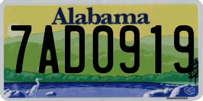 AL license plate 7AD0919