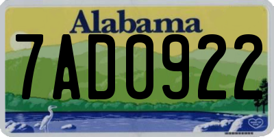 AL license plate 7AD0922