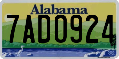 AL license plate 7AD0924