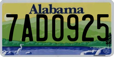 AL license plate 7AD0925