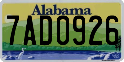 AL license plate 7AD0926