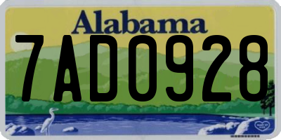 AL license plate 7AD0928