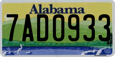 AL license plate 7AD0933