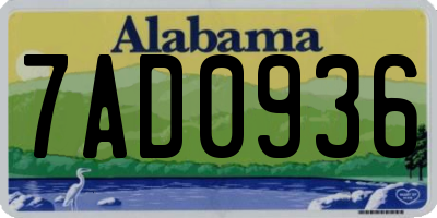 AL license plate 7AD0936