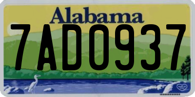 AL license plate 7AD0937