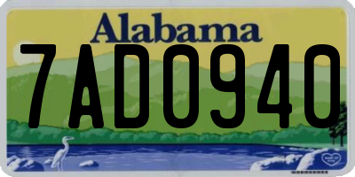 AL license plate 7AD0940