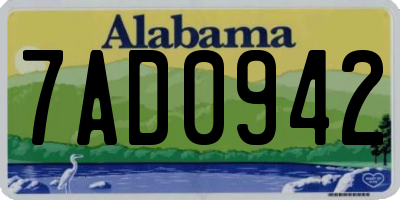 AL license plate 7AD0942