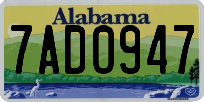 AL license plate 7AD0947