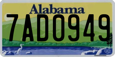 AL license plate 7AD0949
