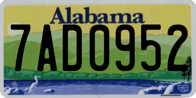 AL license plate 7AD0952